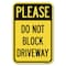 Signmission Please Do Not Block Driveway Heavy-Gauge Aluminum Sign, 12" x 18", A-1218-23297 A-1218-23297 - alternate 1